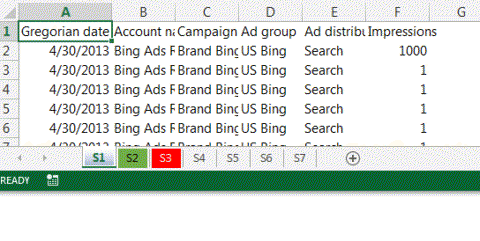 Switch Between Worksheets - Excel Shortcut 6